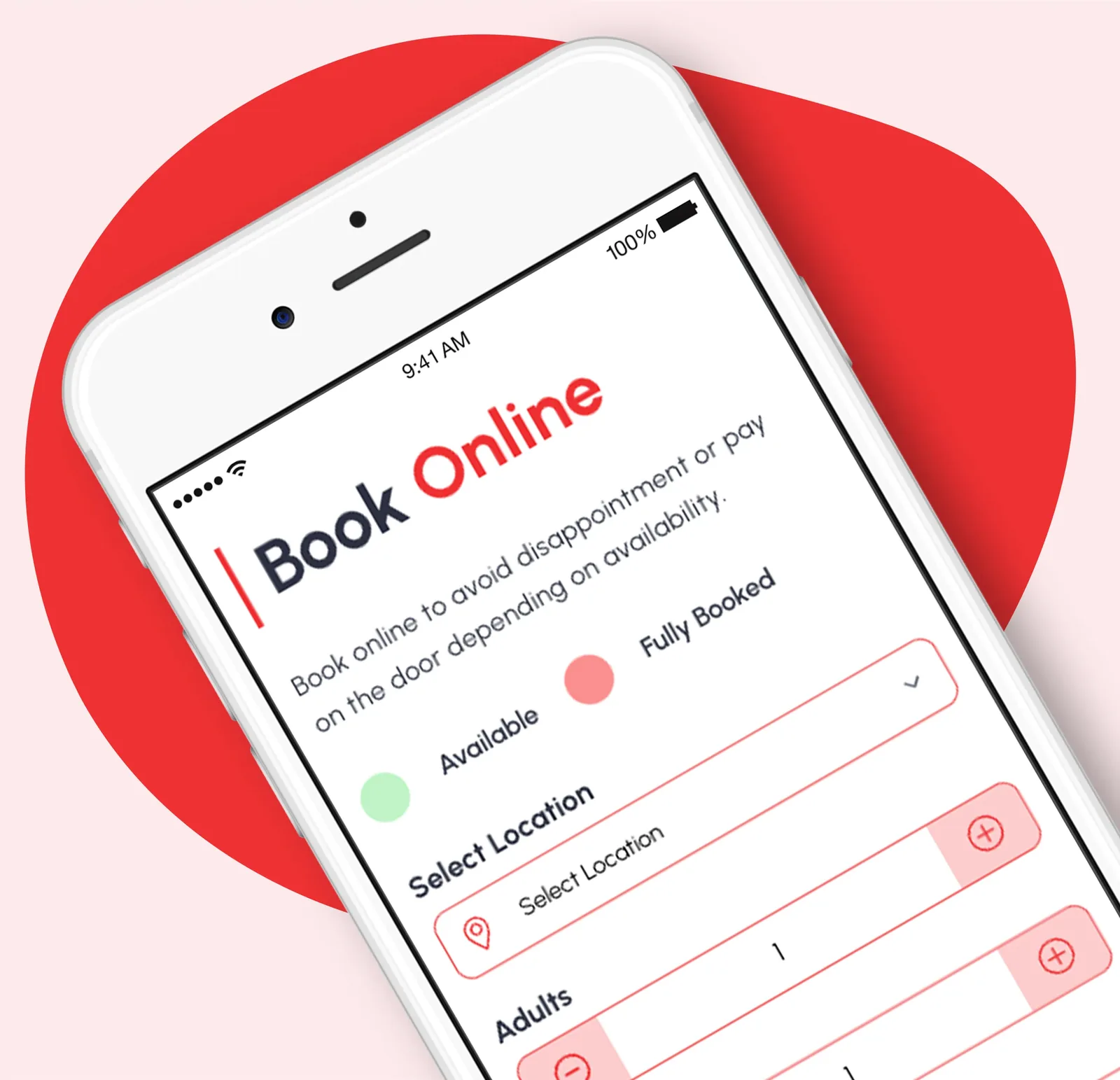 The Pennine Gymnastics Club booking form on a phone