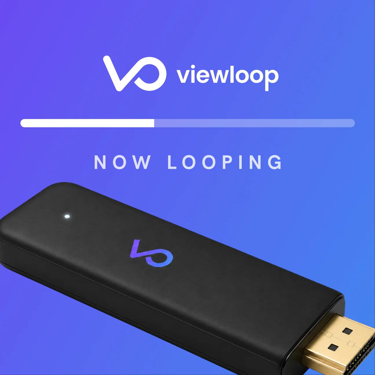 ViewLoop brand identity on the streaming stick