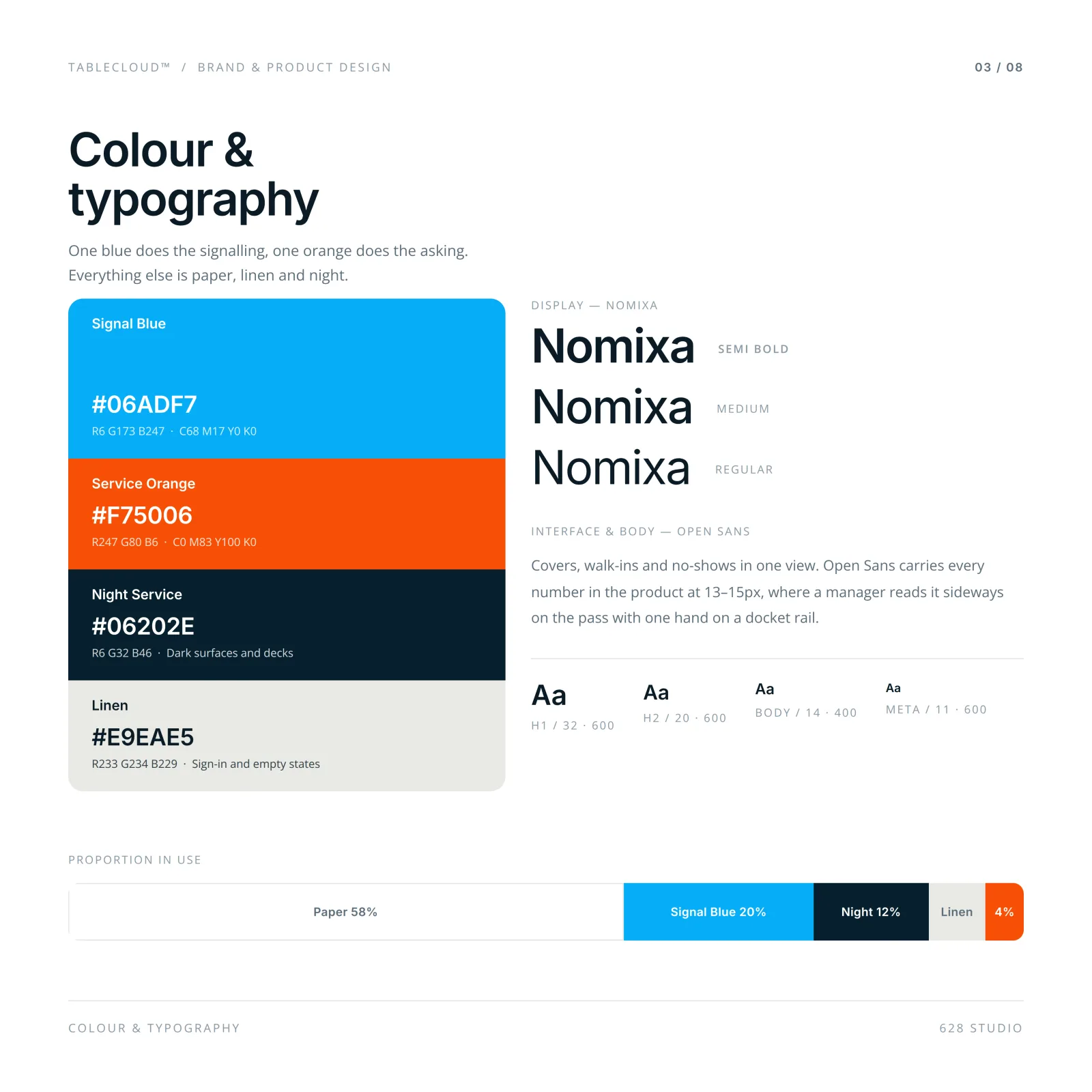 TableCloud colour palette