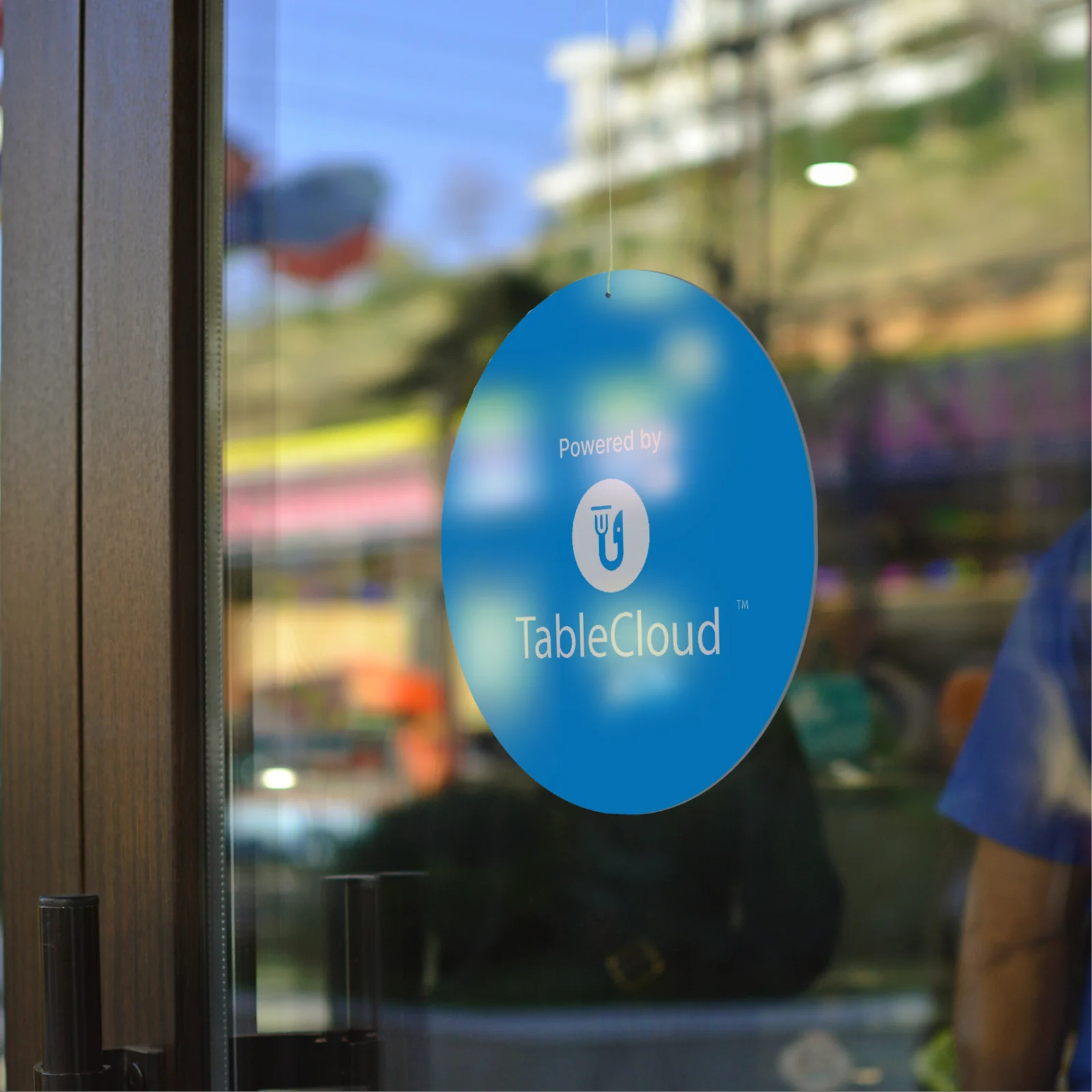 TableCloud branding on a restaurant window